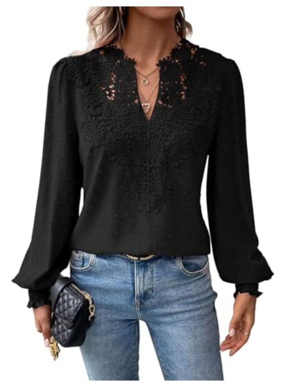 Boho Flowy V Neck Tunic Top Long Sleeve Ruffle Blouse Women's 2025